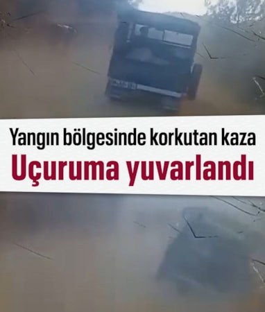 Aydın'da yangın bölgesinde cip uçuruma yuvarlandı
