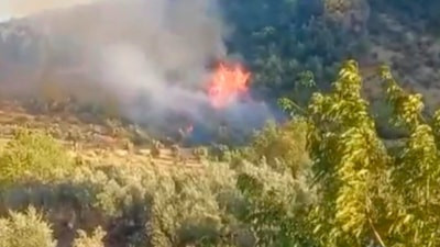 Gaziantep'te çıkan yangına havadan ve karadan müdahale
