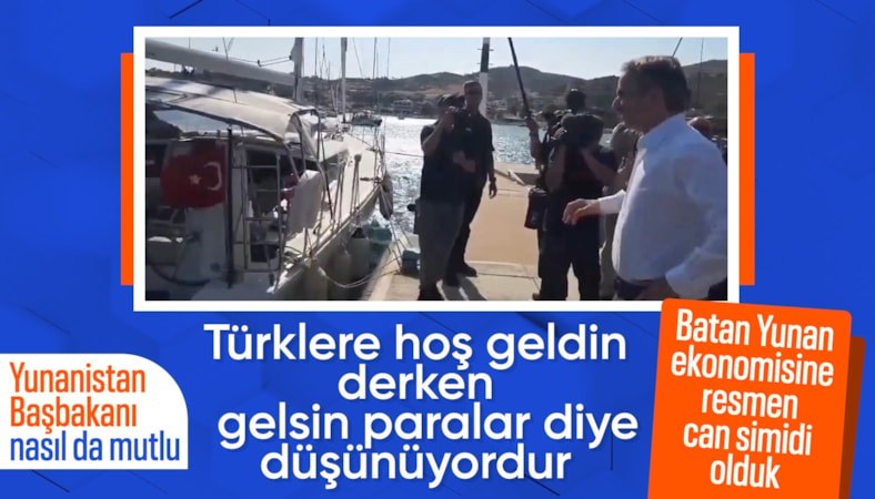 Kiryakos Miçotakis, Yunan adalarında Türk turistlerle karşılaştı: Hoş geldiniz