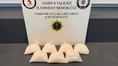 Samsun'da tırın gizli bölmesinde 7 kilo metamfetamin ele geçirildi
