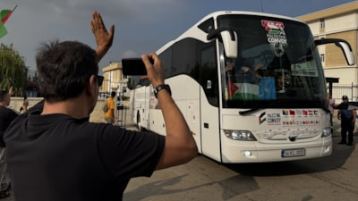 Srebrenitsa'dan başlayan 'Filistin Konvoyu' Adana'dan dualarla uğurlandı