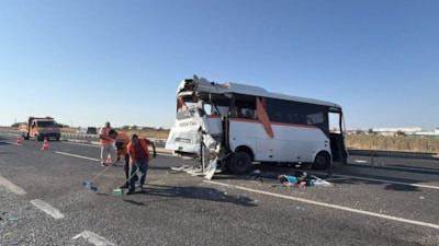 Tekirdağ'da yolcu otobüsü kazaya karıştı