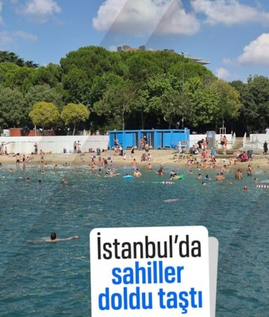 İstanbul'da sıcak hava bunalttı, Caddebostan Sahili doldu