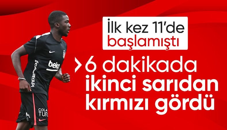 Beşiktaş'ta Kassoum Ouattara kırmızı kart gördü
