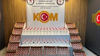 Samsun'da 1 tondan fazla etil alkol ele geçirildi