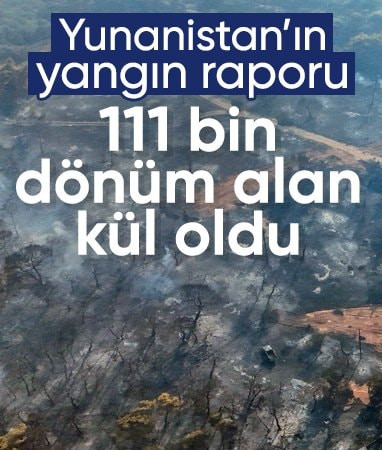 Yunanistan'da orman yangınlarında 111 bin 732 dönüm kül oldu