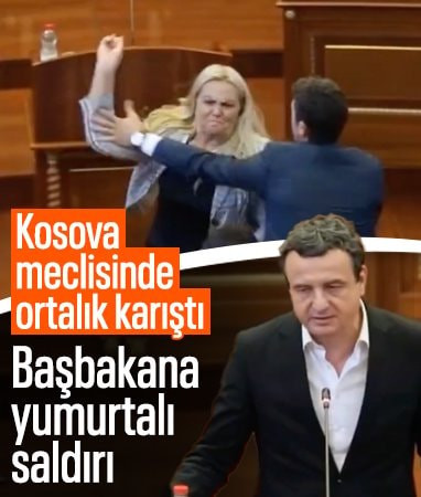 Kosova meclisinde protesto: Başbakana yumurta fırlattı