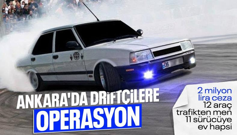 Ankara’da drift operasyonu: 11 sürücüye 2 milyon lira para cezası