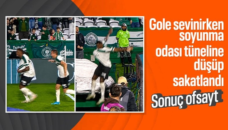 Gole sevinirken soyunma odası tüneline düşüp sakatlandı!