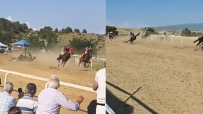Kastamonu'da festivalde at yarışında kaza