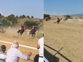Kastamonu'da festivalde at yarışında kaza