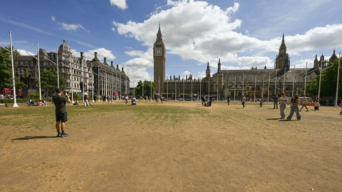 Londra'nın simge yeşil alanları kuraklığın etkisiyle sarardı