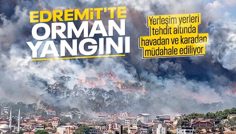 Balıkesir'deki Kazdağları'nın eteklerinde yangın çıktı