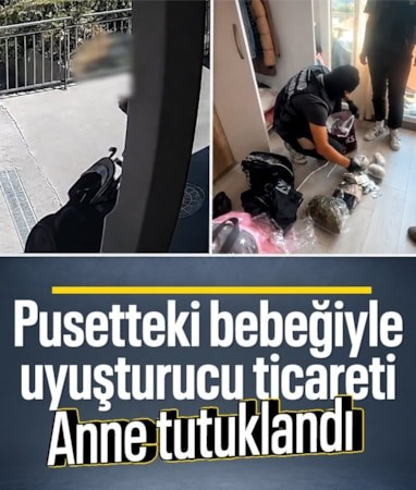 İstanbul'da pusetteki bebekle uyuşturucu kuryeliği yapan kadın yakalandı