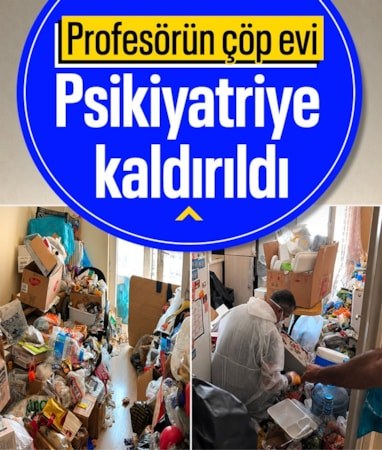 Kütahya’da emekli profesörün iki dairesinden tonlarca eşya ve çöp çıktı