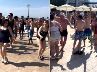 İranlı turistler Van Gülü çevresinde dans etti