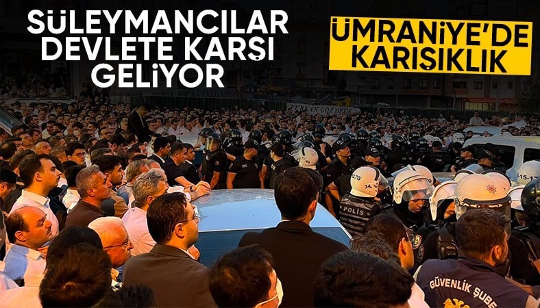 Süleymancılar ile polis ekipleri arasında arbede: Barikat oluşturdular