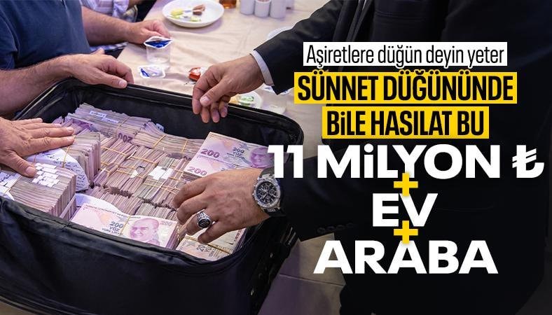Ankara'da sünnet düğününde servet değerinde takı takıldı