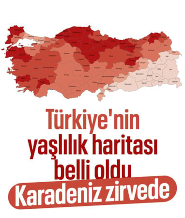 Türkiye'nin en yaşlı illeri belli oldu
