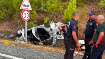 Aydın'da takla atan otomobilde bir kişi hayatını kaybetti