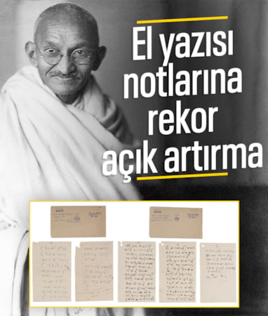 Gandhi'nin el yazısı notları 1,7 milyon dolara satıldı