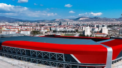 Çorum FK'nın Süper Lig'deki ilk iç saha maçı öncesi stat hazırlandı