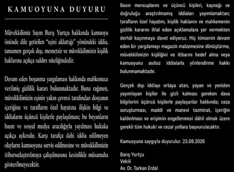 Barış Yurtçu ve Deniz Baysal Çifti: Boşanma Süreci ve İddialar Üzerine Gelişmeler