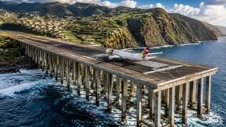 Okyanusun üzerine havaalanı yaptılar: Pilotlar burada iniş için özel eğitim alıyor
