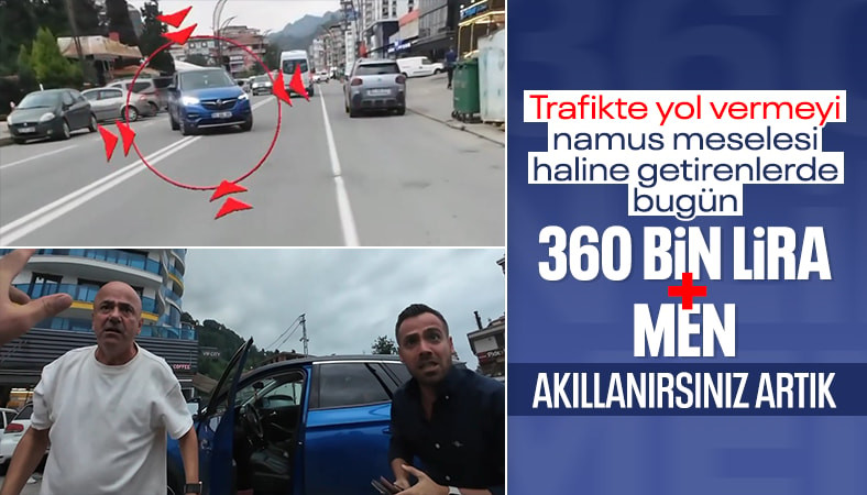 Rize’de trafikte bisikletliye saldırı kamerada: Esnaf müdahale etti