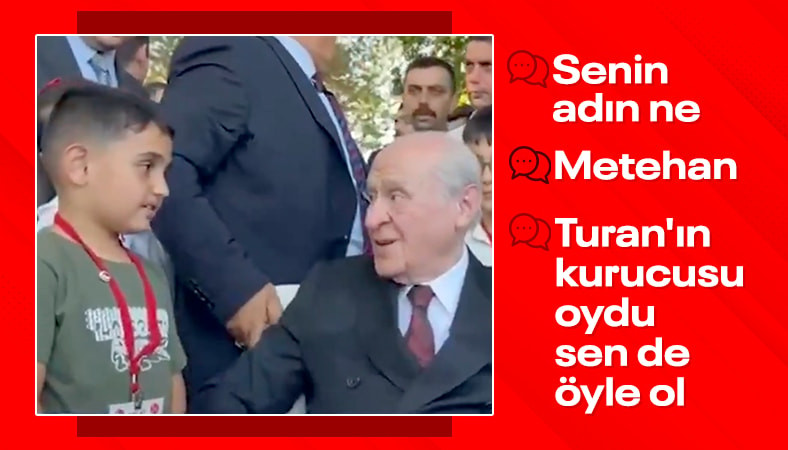 Devlet Bahçeli ile çocuklar arasında samimi sohbet