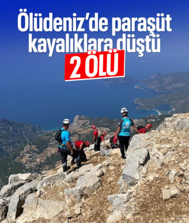 Muğla Ölüdeniz'de paraşüt kayalıklara düştü