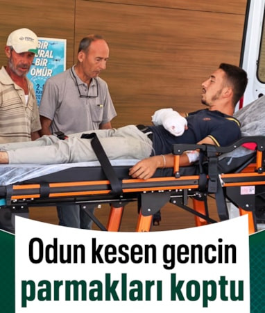 Bursa'da motorlu testereyle odun kesen gencin 3 parmağı koptu