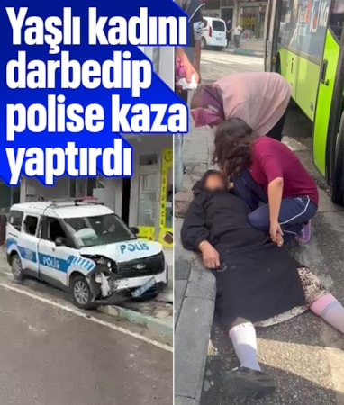 Kocaeli'de yaşlı kadını darbedip polise kaza yaptırdı