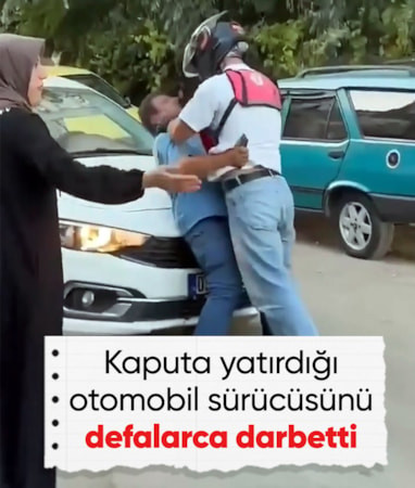 Antalya'da moto kurye, araç sürücüsünü darbetti