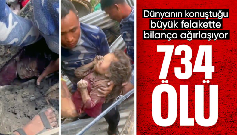 Nepal'deki selde hayatını kaybedenlerin sayısı 734'e çıktı