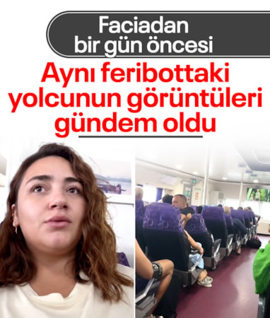 KKTC'de batan feribot hattında daha önce kaydedilen görüntü gündem oldu
