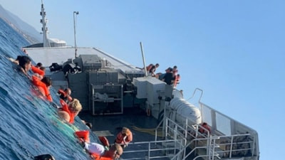 Girne açıklarında batan gemide bir yolcunun kaydettiği görüntüler ortaya çıktı