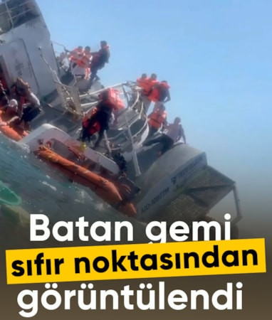 Girne açıklarında batan gemide bir yolcunun kaydettiği görüntüler ortaya çıktı