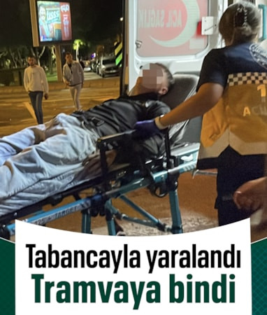 Kayseri'de yaralı halde tramvaya binen kişi hastaneye kaldırıldı