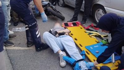 Samsun'da kask, 17 yaşındaki motosikletliyi ölümden kurtardı