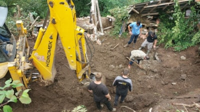 Ordu'da sel felaketi: Ahır yıkıldı, 5 hayvan telef oldu