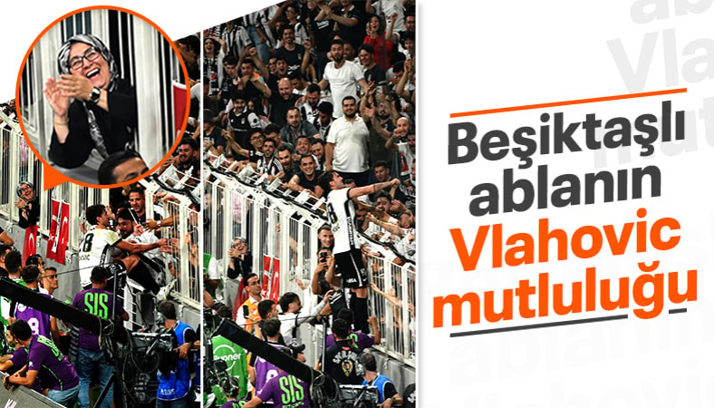 Dusan Vlahovic'in son golünde kadın taraftarın mutluluğu dikkat çekti