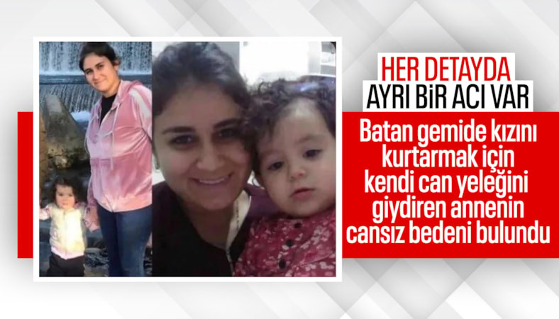 Girne'de batan gemide can yeleğini kızına giydiren annenin cansız bedenine ulaşıldı