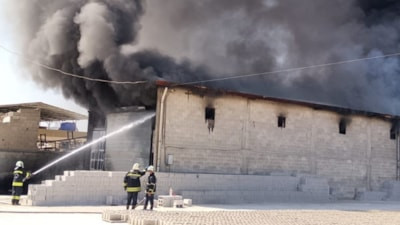 Gaziantep'te atık yağ tesisinde yangın