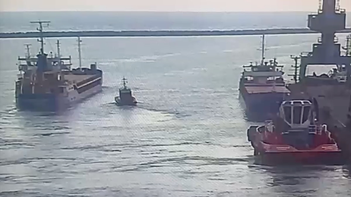 Silivri açıklarında batan geminin, limandan ayrılış görüntülerine ulaşıldı