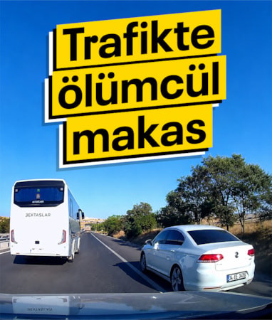 Bozüyük-Eskişehir yolunda tehlikeli 'makas' kamerada