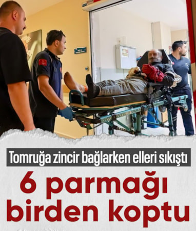 Bursa'da tomruğa zincir bağlarken ellerinin sıkışması sonucu 6 parmağını kaybetti