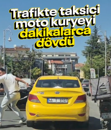 Malatya'da taksi şoförü ile motosiklet sürücüsü birbirine girdi