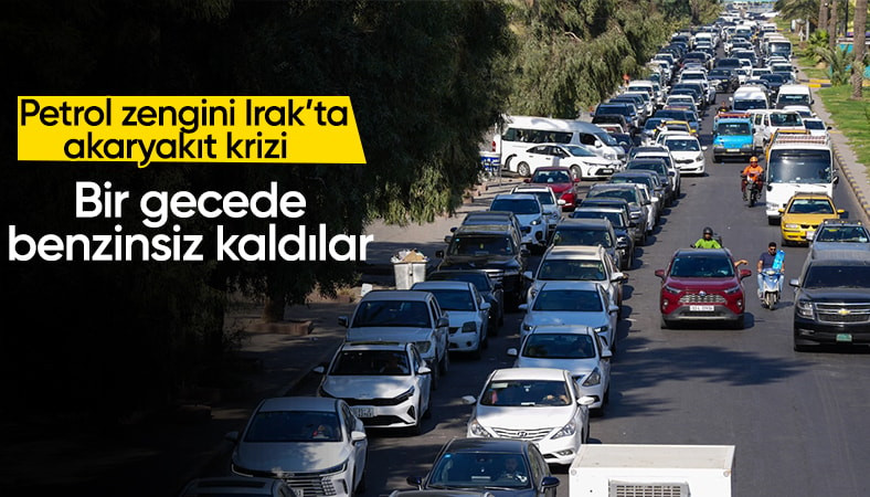 Irak'ta benzin alabilmek için saatlerce kuyrukta bekliyorlar