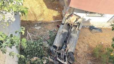 Bilecik'te kontrolden çıkan otomobil bahçeye uçtu: 3 kişi yaralandı